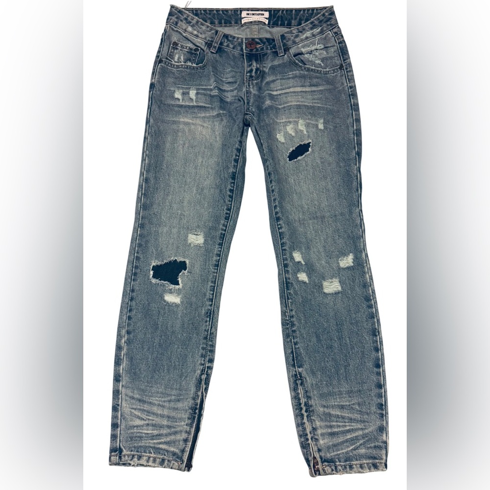 One Teaspoon Blue Distressed Women’s Skinny Jeans Short Rise Sz 25
90% Cotton